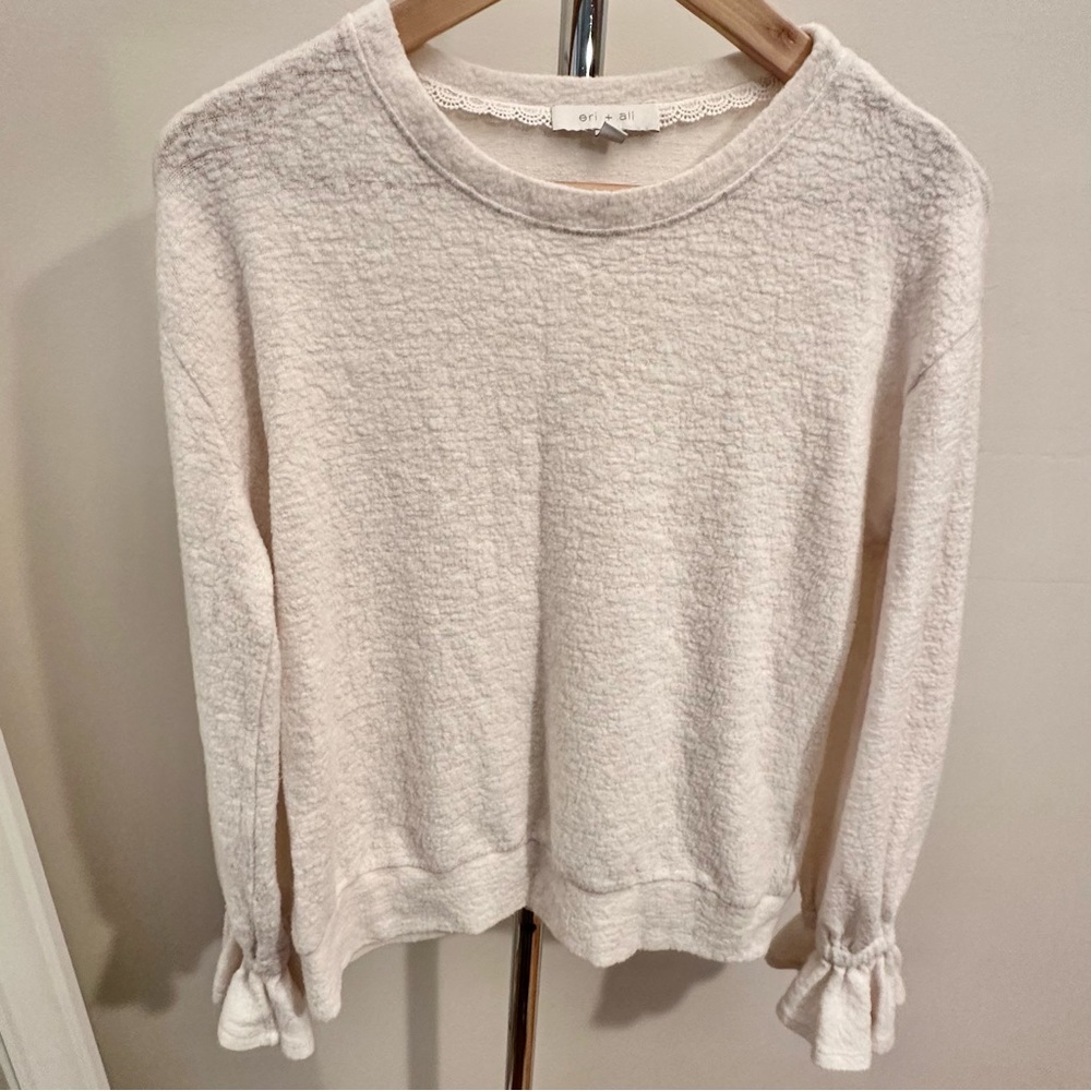 Anthropologie Cream Crew Neck Sweater